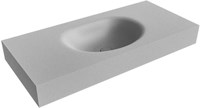 MOON Plata freihängend Waschtisch aus solid surface (mineralwerkstoff) 100cm. Waschbeckenposition Mittig rand 12cm hoch.