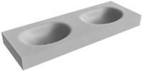 MOON Plata Lavabo sospeso à parete solid surface 130cm. Posizione lavabo Doppelt bordo 12cm.