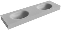 MOON Plata Lavabo mural solid surface 160cm. Position lavabo Double rebord 12cm.