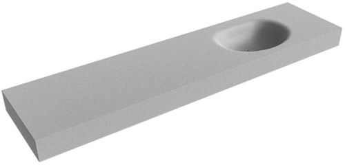 MOON Plata Lavabo mural solid surface 190cm. Position lavabo Droite rebord 12cm.