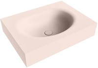 MOON Rosee freihängend Waschtisch aus solid surface (mineralwerkstoff) 61cm. Waschbeckenposition Mittig rand 12cm hoch.
