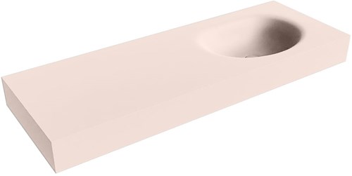 MOON Rosee Lavabo mural solid surface 130cm. Position lavabo Droite rebord 12cm.