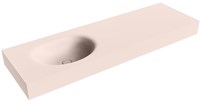 MOON Rosee Lavabo mural solid surface 150cm. Position lavabo Gauche rebord 12cm.