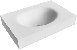 MOON Talc Lavabo mural solid surface 71cm. Position lavabo Centrée rebord 12cm.
