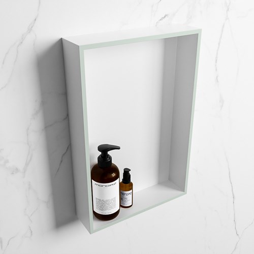 EASY Nicho de ducha 44,5x29,5cm solid surface color Greey / Talc. 1 compartimento apto para instalación empotrada y sobreponer.