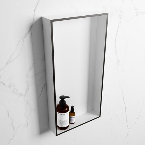 EASY Nicho de ducha 59,5x29,5cm solid surface color Urban / Talc. 1 compartimento apto para instalación empotrada y sobreponer.