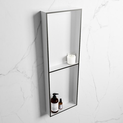 EASY Nicho de ducha 149,5x29,5cm solid surface color Urban / Talc. 2 compartimentos apto para instalación empotrada y sobreponer.
