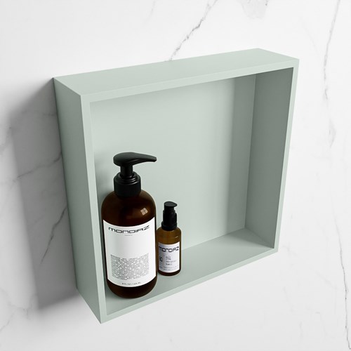 EASY Nicho de ducha 29,5x29,5cm solid surface color Greey / Greey. 1 compartimento apto para instalación empotrada y sobreponer.