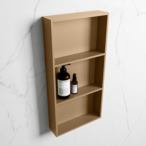 EASY Nicho de ducha 59,5x29,5cm solid surface color Oro / Oro. 3 compartimentos apto para instalación empotrada y sobreponer.