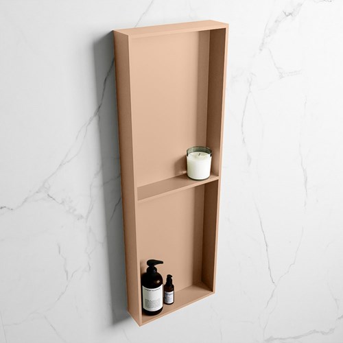 EASY Nicho de ducha 149,5x29,5cm solid surface color Rosee / Rosee. 2 compartimentos apto para instalación empotrada y sobreponer.