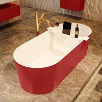 NOBLE baignoire autoportante 180x75cm couleur Fire / Talc.