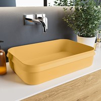 ARVO aufsatzwaschbecken solid surface 55cm farbe Ocher / Ocher.