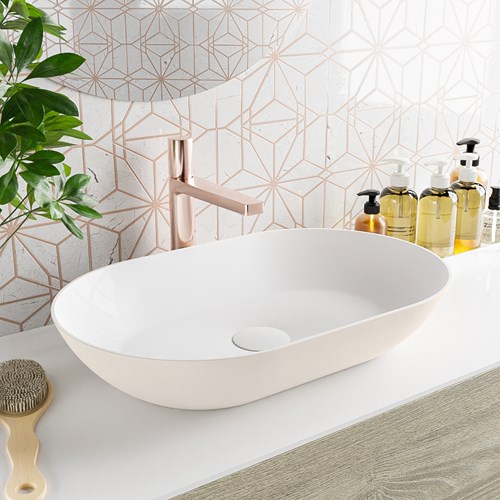 ONNI Countertop Basin solid surface 55cm color Linen / Talc.