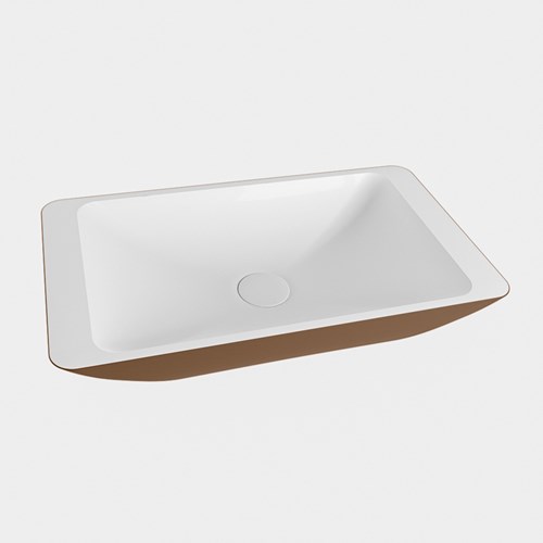 TOPI Waskom solid surface 60cm kleur Rust / Talc-2
