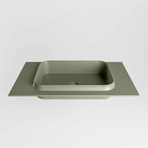 RIDGE Army Lavabo encastré solid surface 81cm. Position lavabo Centrée.-2