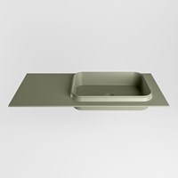 RIDGE Army solid surface inbouw / inleg wastafel 100cm. Positie wasbak rechts.-2