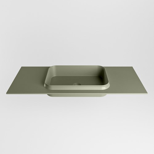RIDGE Army Einbauwaschbecken aus solid surface (mineralwerkstoff) 111cm. Waschbeckenposition Mittig.-2