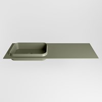 RIDGE Army Einbauwaschbecken aus solid surface (mineralwerkstoff) 131cm. Waschbeckenposition Links.-2