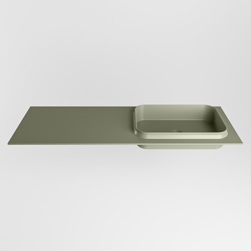 RIDGE Army Lavabo encastrado de solid surface 131cm. Posición del fregadero Derecho.-2