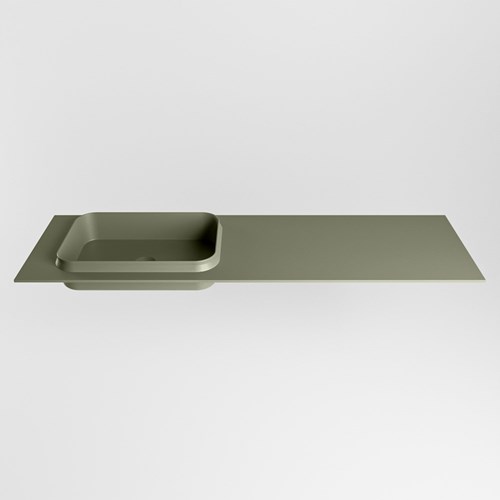 RIDGE Army Lavabo encastré solid surface 151cm. Position lavabo Gauche.-2