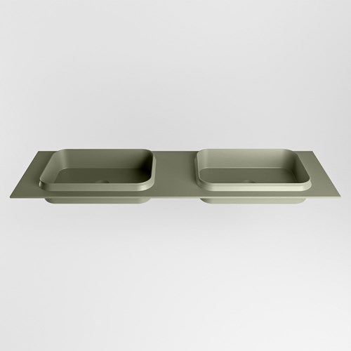 RIDGE Army Einbauwaschbecken aus solid surface (mineralwerkstoff) 160cm. Waschbeckenposition Doppelt.-2