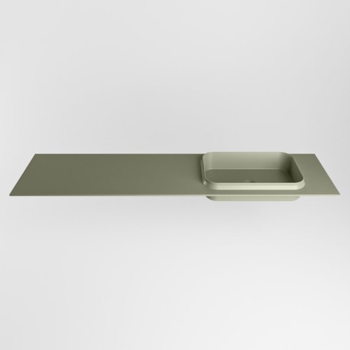 RIDGE Army Lavabo encastrado de solid surface 171cm. Posición del fregadero Derecho.-2