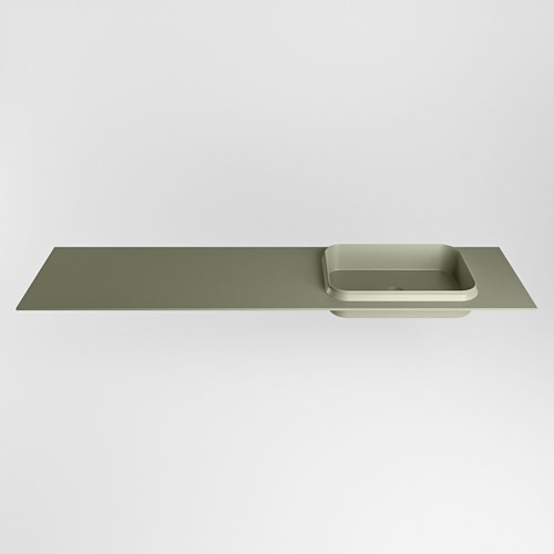 RIDGE Army Lavabo encastrado de solid surface 180cm. Posición del fregadero Derecho.-2