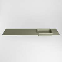 RIDGE Army solid surface inbouw / inleg wastafel 200cm. Positie wasbak rechts.-2