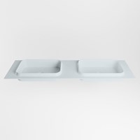 RIDGE Clay Lavabo encastré solid surface 161cm. Position lavabo Double.-2
