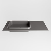 RIDGE Dark Grey solid surface inbouw / inleg wastafel 101cm. Positie wasbak links.-2