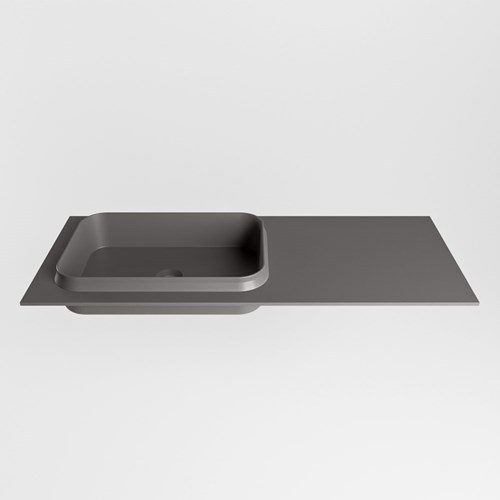 RIDGE Dark Grey Lavabo encastrado de solid surface 110cm. Posición del fregadero Izquierda.-2