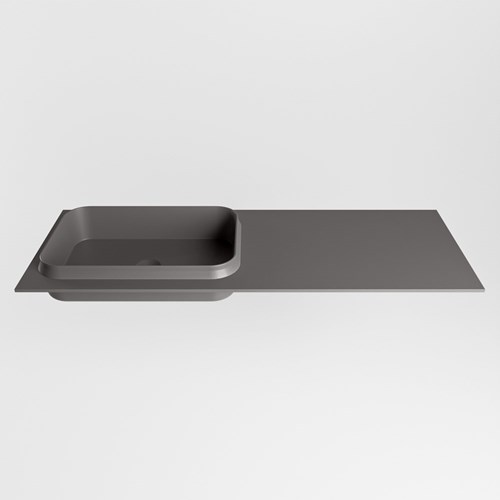 RIDGE Dark Grey Einbauwaschbecken aus solid surface (mineralwerkstoff) 120cm. Waschbeckenposition Links.-2