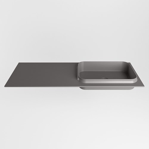 RIDGE Dark Grey Lavabo incasso solid surface 121cm. Posizione lavabo Destra.-2