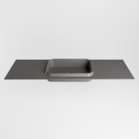 RIDGE Dark Grey Lavabo encastrado de solid surface 140cm. Posición del fregadero Centro.-2