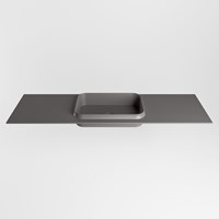 RIDGE Dark Grey Inset / Built-in Basin solid surface 151cm. Position basin Center.-2