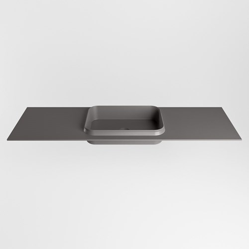 RIDGE Dark Grey Inset / Built-in Basin solid surface 151cm. Position basin Center.-2