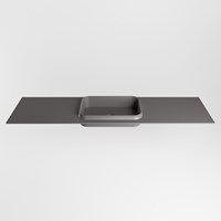 RIDGE Dark Grey Lavabo incasso solid surface 171cm. Posizione lavabo Centro.-2