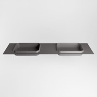 RIDGE Dark Grey Inset / Built-in Basin solid surface 191cm. Position basin Double.-2