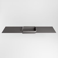 RIDGE Dark Grey Lavabo encastré solid surface 190cm. Position lavabo Centrée.-2
