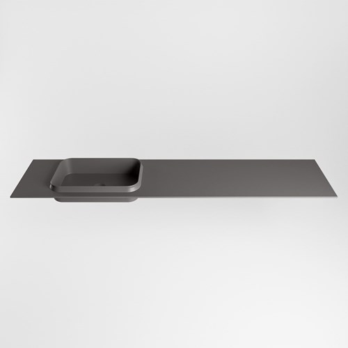 RIDGE Dark Grey Lavabo encastrado de solid surface 190cm. Posición del fregadero Izquierda.-2