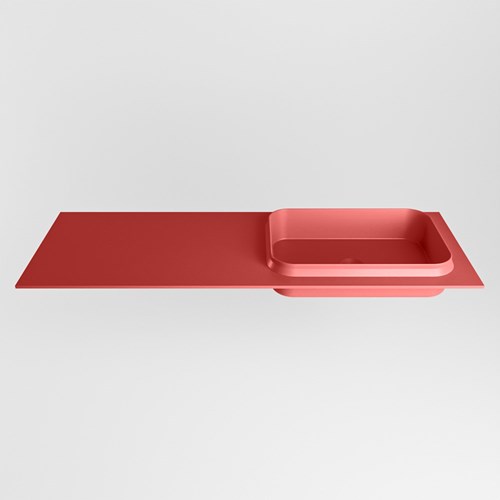 RIDGE Fire Lavabo incasso solid surface 130cm. Posizione lavabo Destra.-2