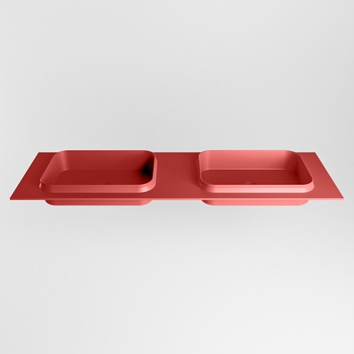 RIDGE Fire Lavabo encastrado de solid surface 160cm. Posición del fregadero Doble.-2