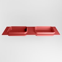RIDGE Fire Einbauwaschbecken aus solid surface (mineralwerkstoff) 161cm. Waschbeckenposition Doppelt.-2