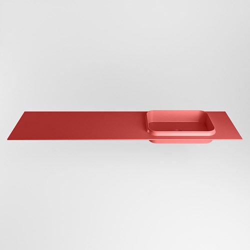 RIDGE Fire solid surface inbouw / inleg wastafel 181cm. Positie wasbak rechts.-2