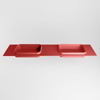 RIDGE Fire Einbauwaschbecken aus solid surface (mineralwerkstoff) 190cm. Waschbeckenposition Doppelt.-2