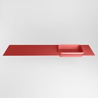 RIDGE Fire Lavabo encastrado de solid surface 190cm. Posición del fregadero Derecho.-2