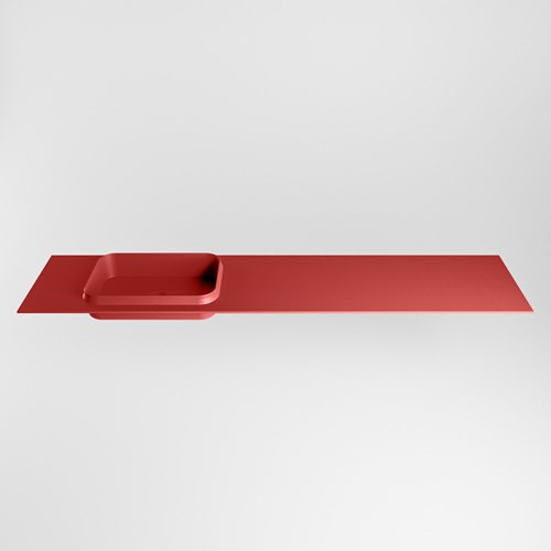 RIDGE Fire Lavabo encastré solid surface 200cm. Position lavabo Gauche.-2