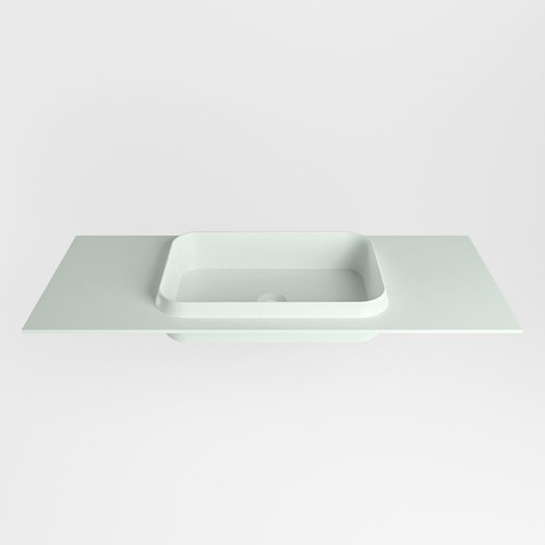 RIDGE Greey solid surface inbouw / inleg wastafel 110cm. Positie wasbak midden.-2