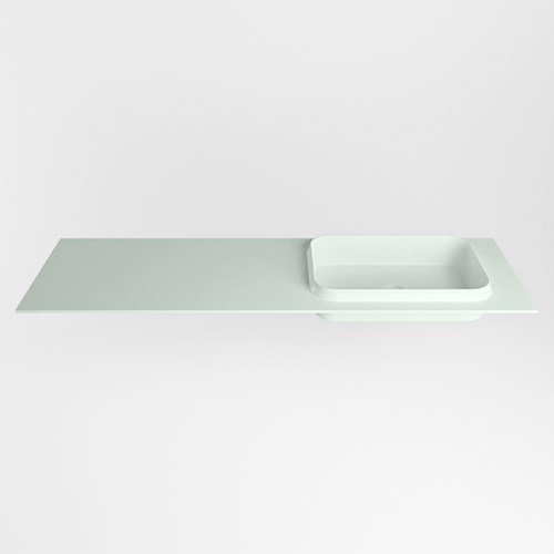 RIDGE Greey Einbauwaschbecken aus solid surface (mineralwerkstoff) 150cm. Waschbeckenposition Rechts.-2