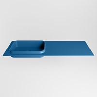 RIDGE Jeans Einbauwaschbecken aus solid surface (mineralwerkstoff) 130cm. Waschbeckenposition Links.-2